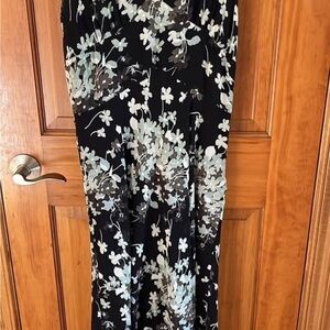 Banana Republic Black and Cream Floral Maxi Dress
